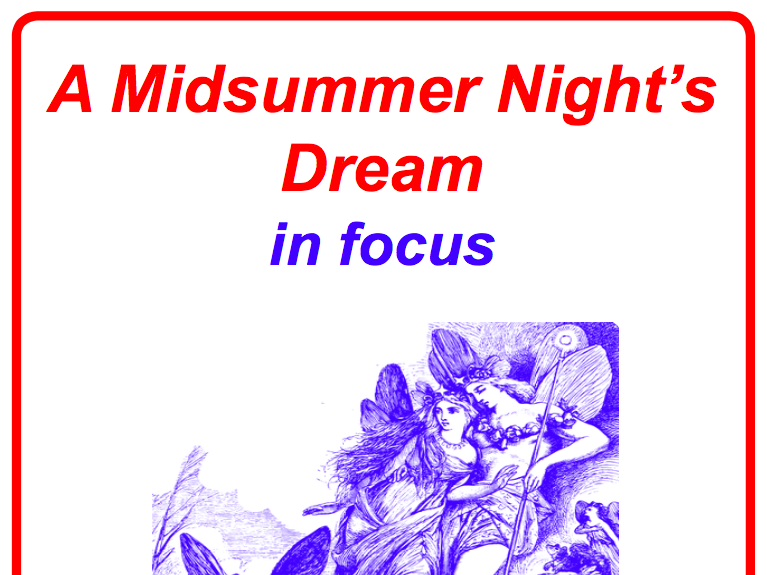 A Midsummer Night's Dream in Focus 12-lesson Poster and Worksheet Pack ...
