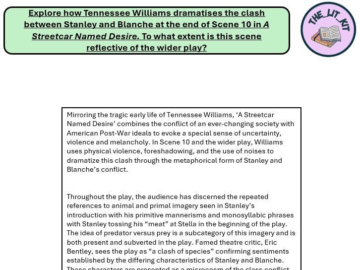 Scene 10 example essay for critique - Streetcar