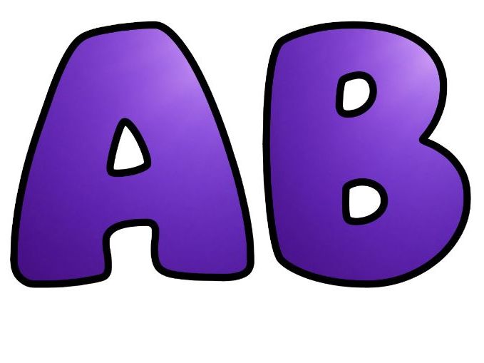 Deep Purple Bubble Letters | Plain Colour Bulletin Board Letters | Printable Alphabet A-Z and 0-9