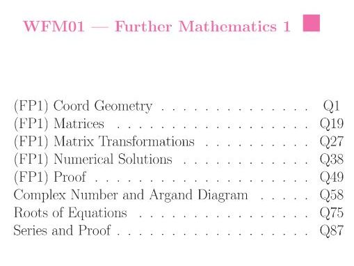 Pearson IAL Mathematics - Further Pure Mathematics 1 - Question By Topic