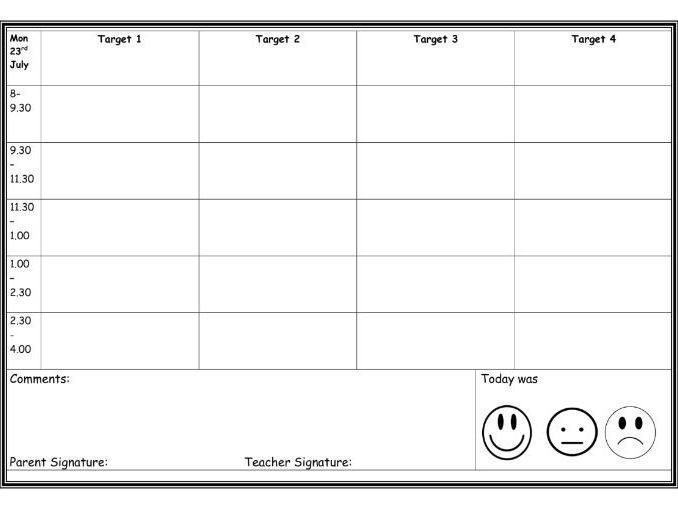 4 Target Sticker Chart and Communication Book (Editable)