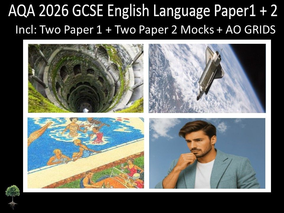 Four AQA 2026 GCSE English Language Paper 1 & 2 Mocks | AO Grids