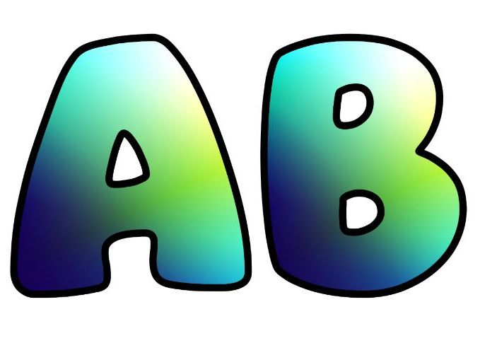 Fade Blue Green Alphabet Lettering Set | Classroom Display | Upper & Lowercase, 0-9