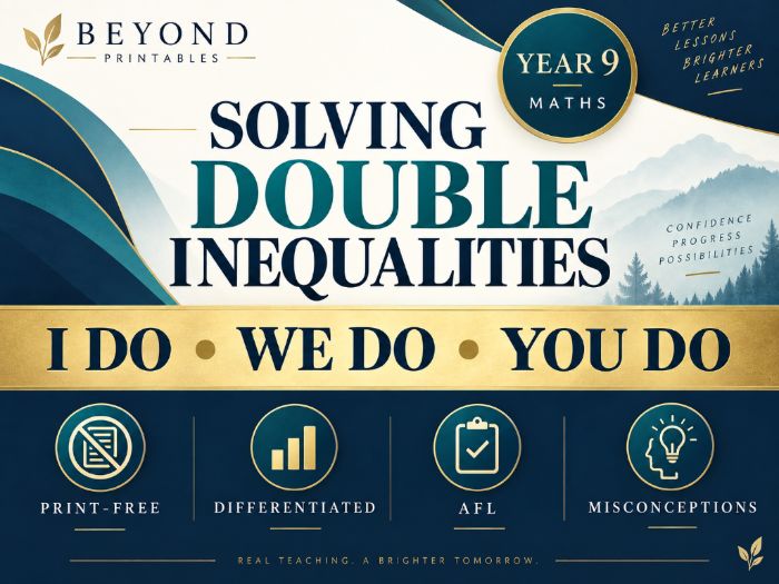 Solving Double Inequalities | I Do, We Do, You Do | Year 9 Maths print-free LESSON