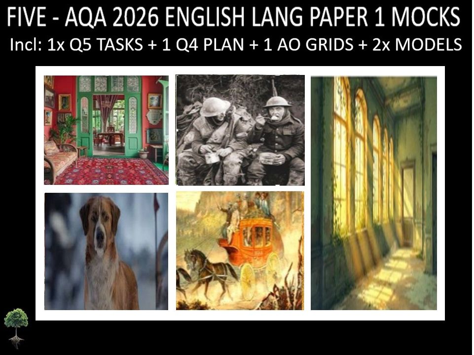 FIVE - AQA PAPER 1 | 2026 FULL MOCKS | Q5 TASKS | Q4 PLAN |AO GRIDS | MODELS