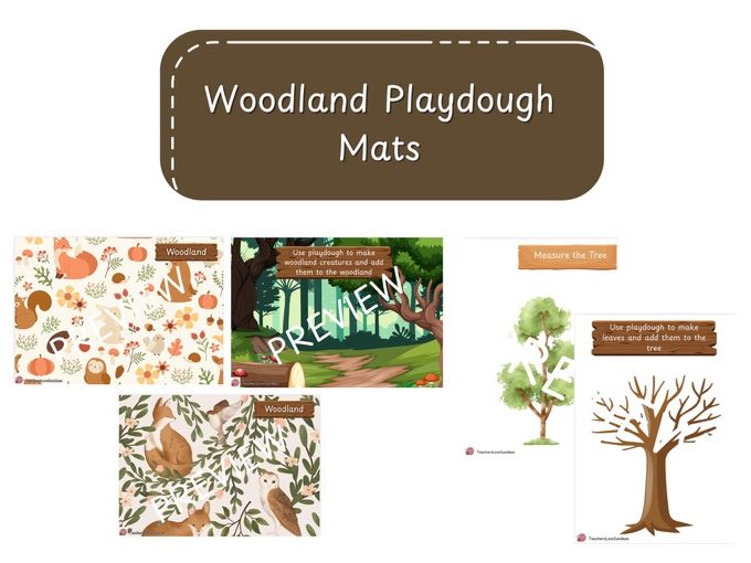 Woodland Playdough Mats