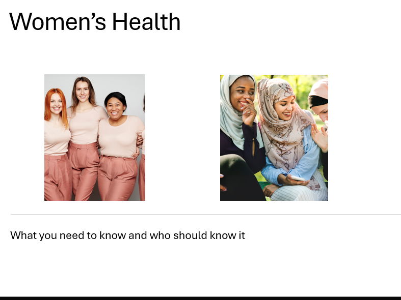 Women's Health workshop/lesson