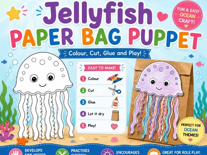 Jellyfish Paper Bag Puppet
