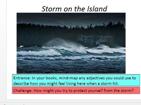 Storm on the Island - differentiated lesson