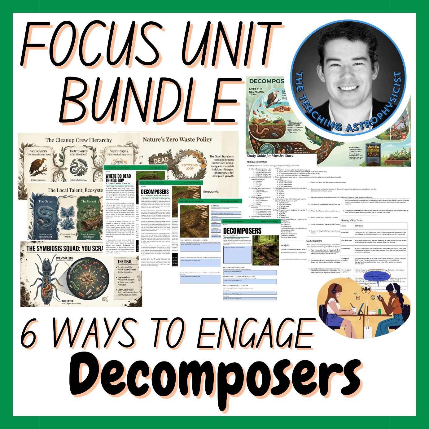 Decomposers | Biology Focus Unit Bundle | 6 Resources inc. Quiz