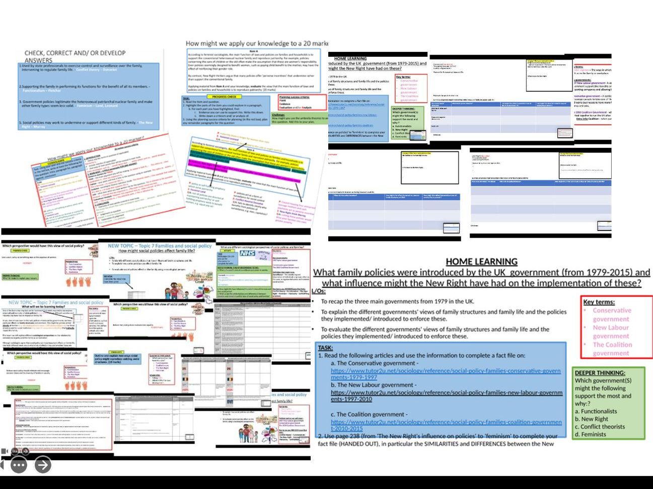 AQA A-level Sociology Families: Families and Social policy (LESSONS & REVISION BUNDLE)