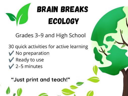 English Brain Breaks – ECOLOGY (30 Quick No-Prep Activities)