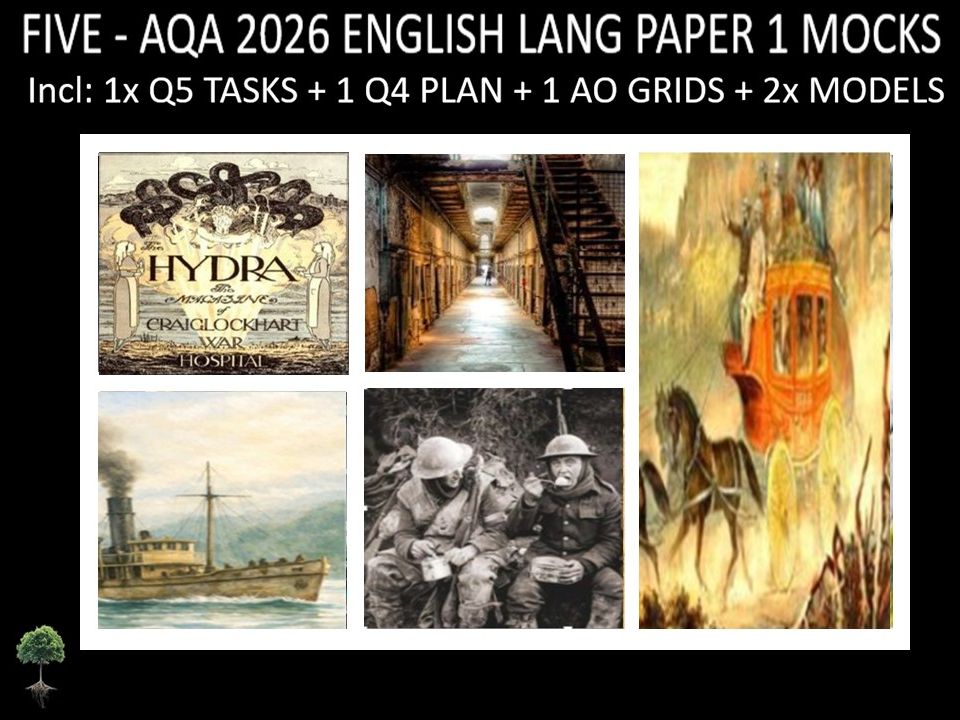 FIVE - AQA PAPER 1 | 2026 FULL MOCKS | Q5 TASKS | Q4 PLAN |AO GRIDS | MODELS