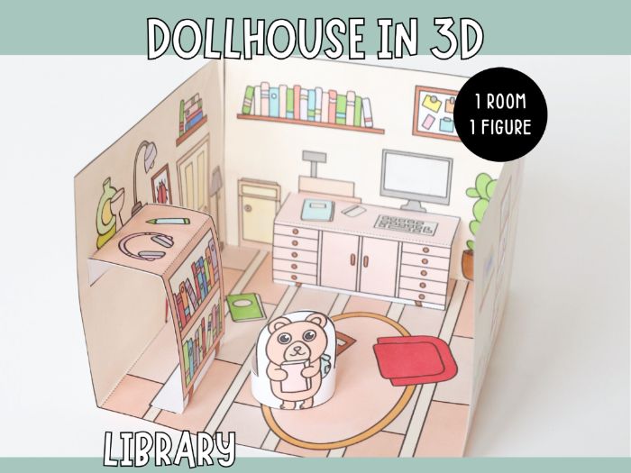Dollhouse in 3D Craft - Library