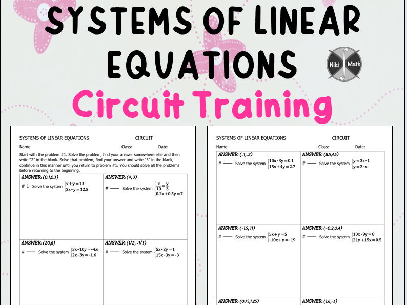 Systems of Linear Equations - Circuit Training (12 problems)