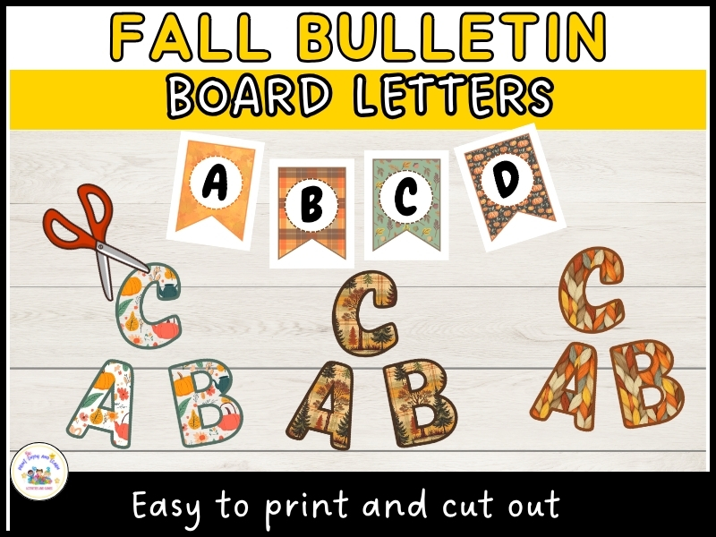 Fall Bulletin Board Letters A-Z, 0-9 & Symbols