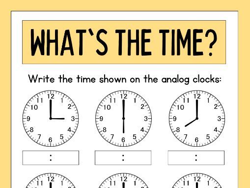 Telling Time Activity Clocks – Interactive Time Worksheets for KS1 & KS2 | Learn to Read Analog Cloc