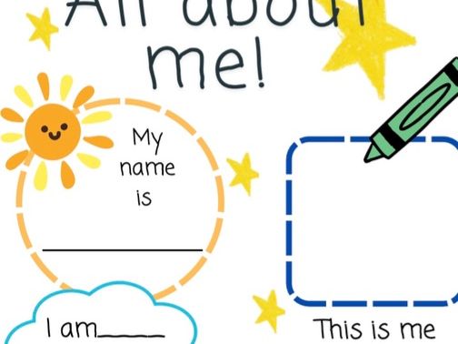 EYFS all about me worksheet