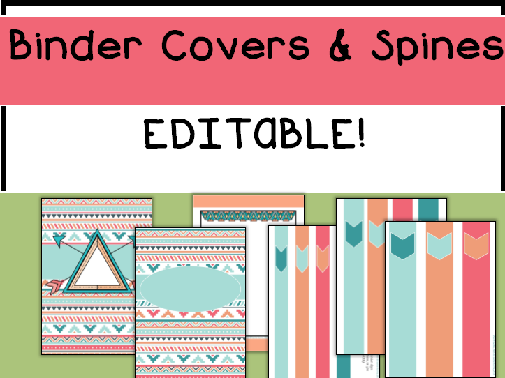 editable binder covers and