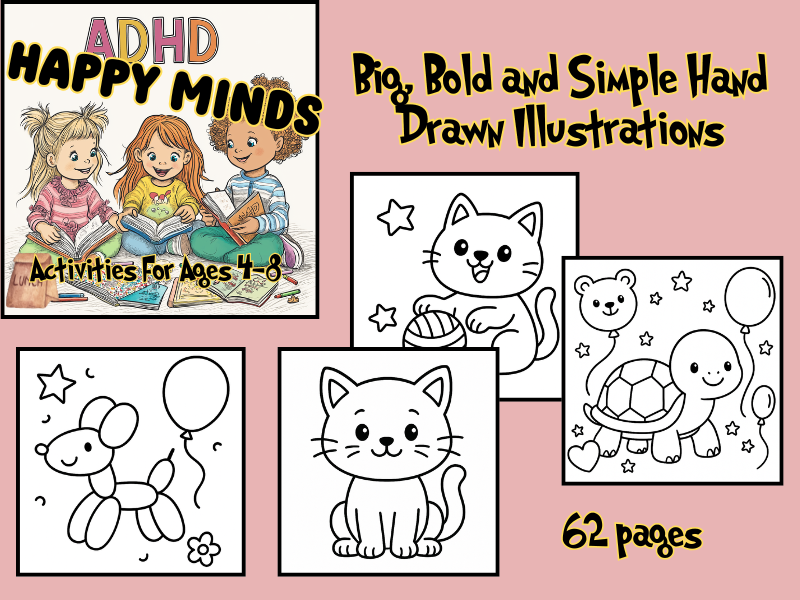 ADHD Awareness Month in October-ADHD Happy Minds Coloring and Activity Fun