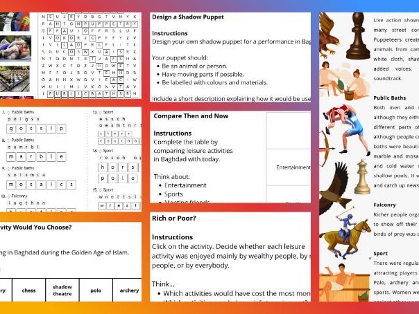 KS2 non-European Societies - The Golden Age of Baghdad: Leisure Activities Lesson