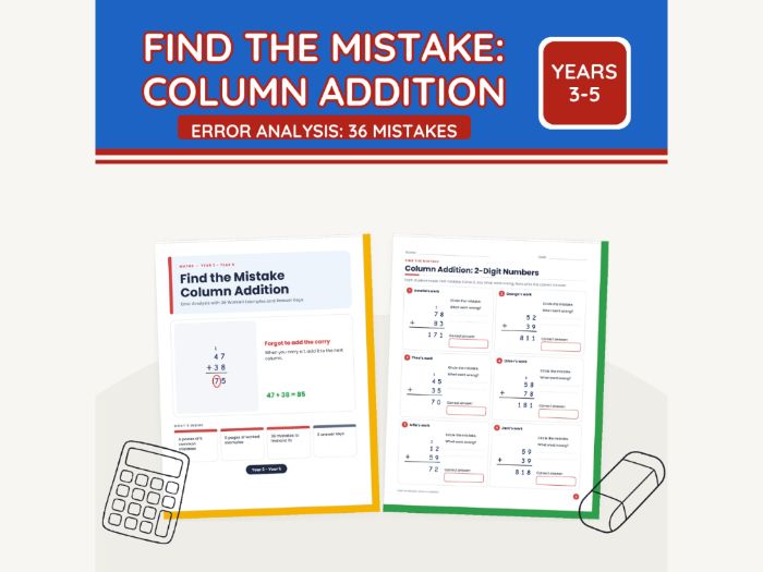 Find the Mistake: Column Addition
