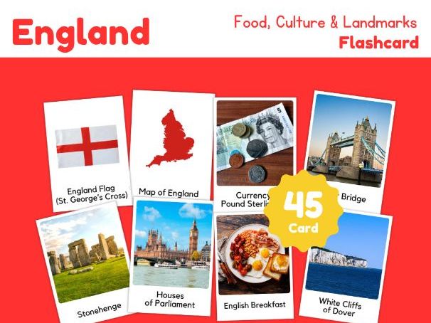 England Country Flashcards | Food, Culture & Landmarks