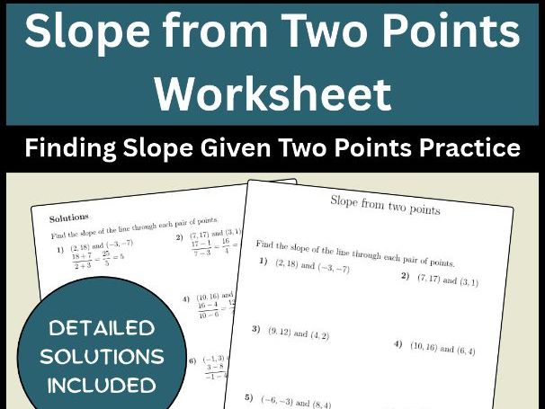 Slope from Two Points Worksheet | Finding Slope Given Two Points Practice
