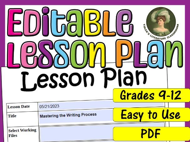 Writing Process : Editable Lesson Plan for High School