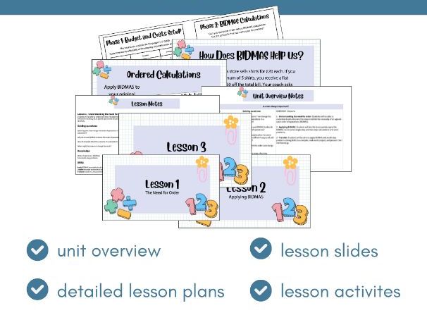 BIDMAS Whole Unit | Lesson Notes, Slides & Activities | Year 6