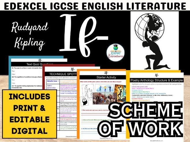 Editable If- Poetry Resources & Analysis