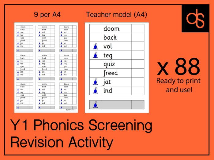 Phonics Screening Revision Activity - Real/Nonsense words for children to read. Complete Set.