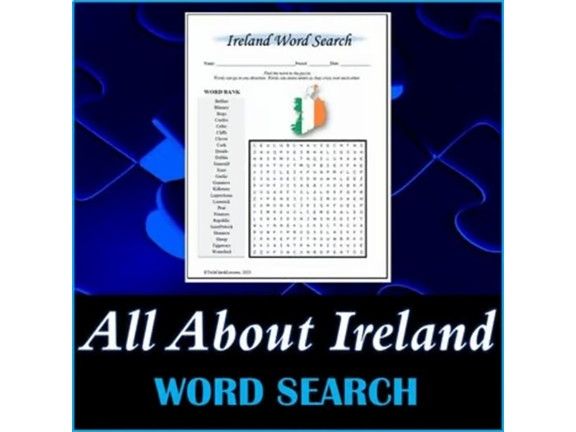 All About Ireland Word Search Puzzle