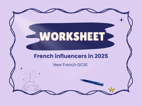 Influencers in France – Celebrity culture – French GCSE worksheet