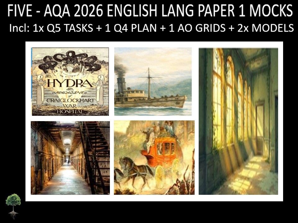 FIVE - AQA PAPER 1 | 2026 FULL MOCKS | Q5 TASKS | Q4 PLAN |AO GRIDS | MODELS