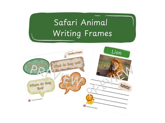Safari Animal Writing Frame & Question Prompts