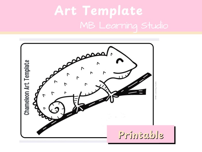 Blank Chameleon Art Template