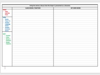 Classroom Scaffold - WHAT HOW WHY Writing sheet