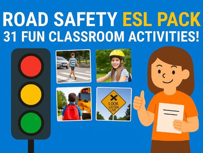 Road Safety Photo Flashcards – 31 Fun Activities for Vocabulary, Discussion & Creative Writing