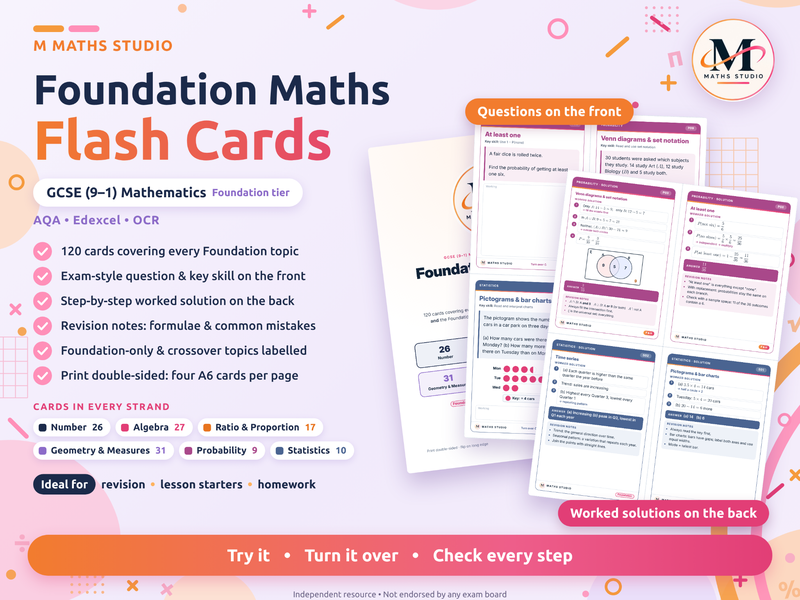 GCSE Maths Foundation Flash Cards