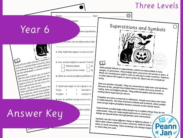 Year 6 Reading Comprehension - Superstitions and Symbols