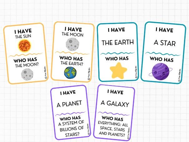 I Have Who Has Space Vocabulary Game | Solar System & Planets | ESL Speaking and Listening Activity