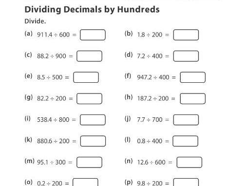 Dividing Decimals By Thousands Teaching Resources