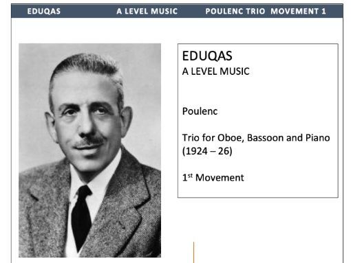 EDUQAS A LEVEL MUSIC - Poulenc Trio - Movement 1