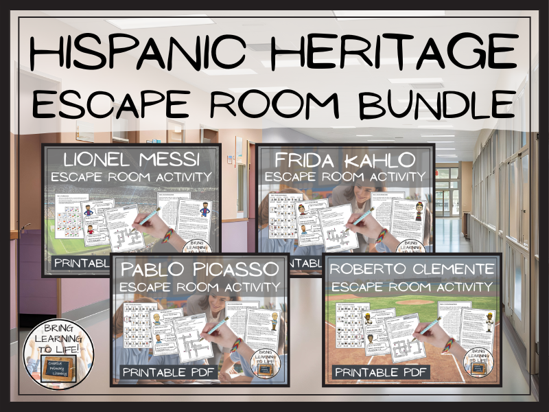 Hispanic Heritage Escape Room Activity Bundle | Year 5 or Year 6