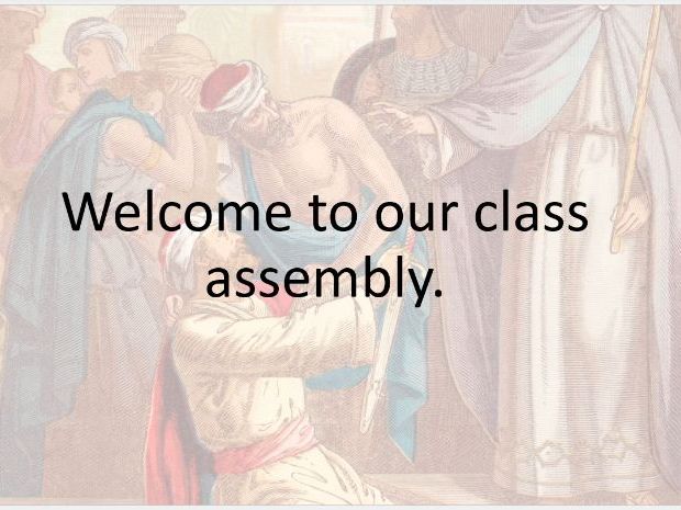 Religious assembly with script and song