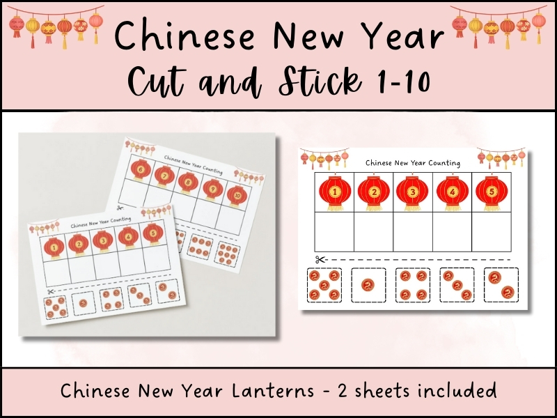 Chinese New Year Counting Cut and Stick 1–10