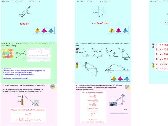 Pythagoras’ Theorem and Trigonometry - GCSE Maths Foundation PowerPoint Lessons Resource Bundle