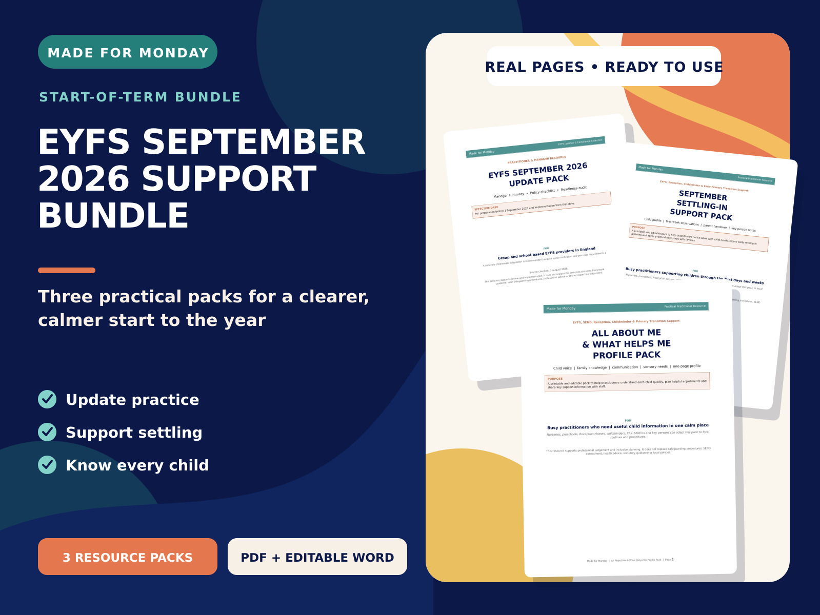 EYFS September 2026 Bundle | Update Checklist, Settling-In & All About Me