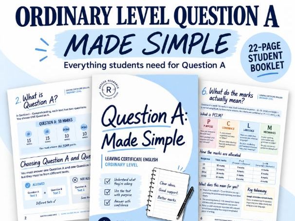 Ordinary Level English - Question A Made Simple
